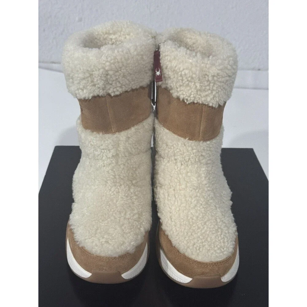 Spyder Luxe Chestnut Brown Shearling Zip Winter Boots Women’s Size 7